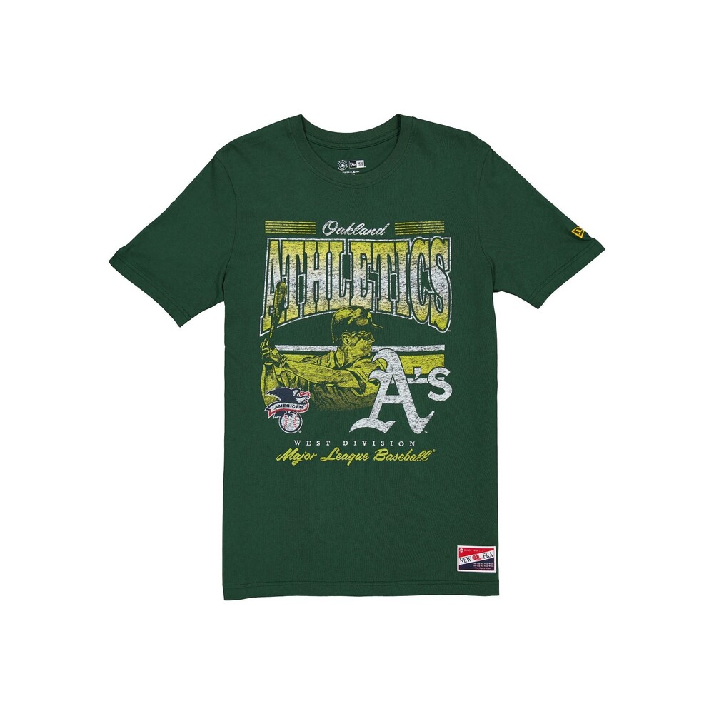 New Era Athletics Throwback Distress T-Shirt - Size S